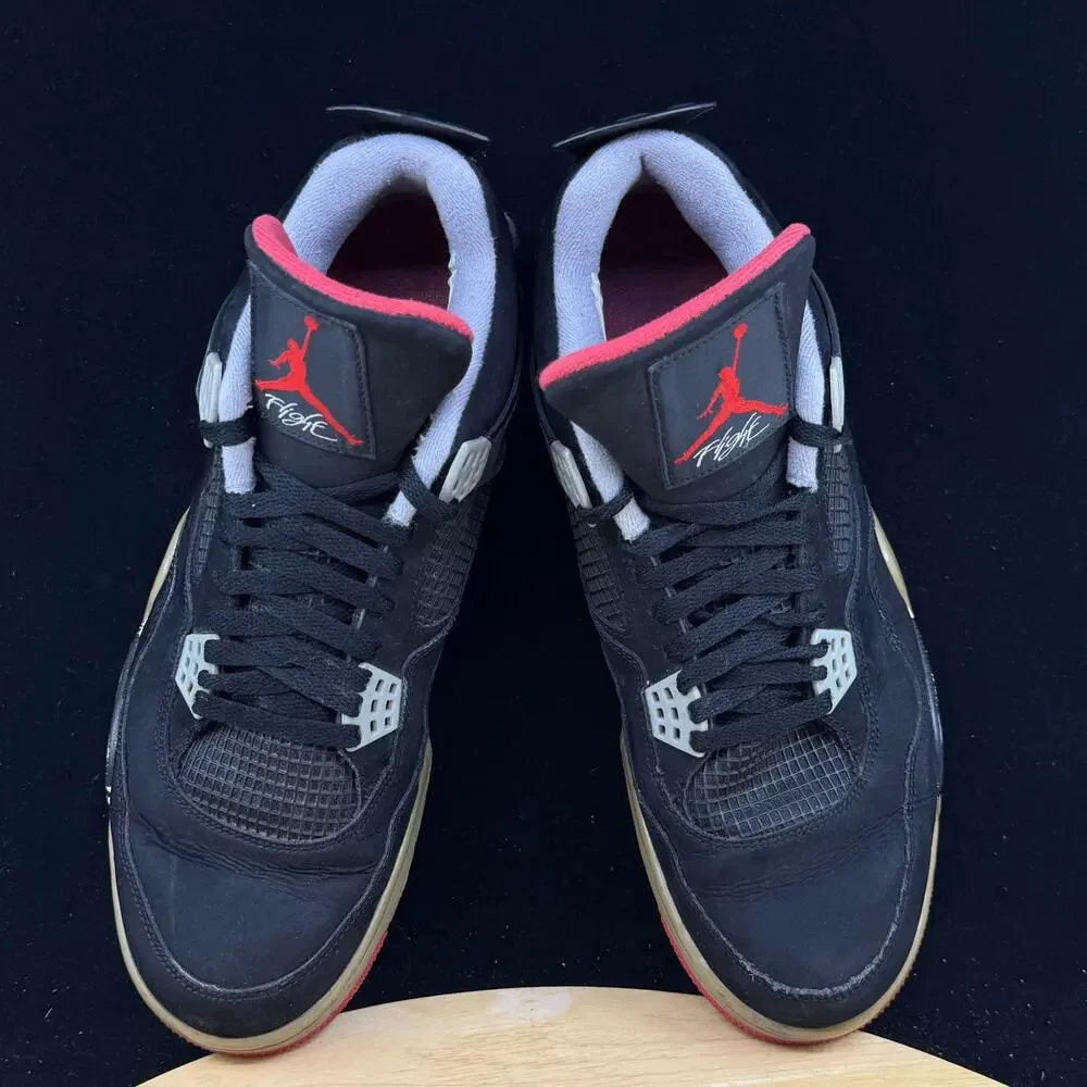 Air Jordan 4 Retro Bred 2012 308497 089 Black/Cement Grey/Fire Red Size 11.5